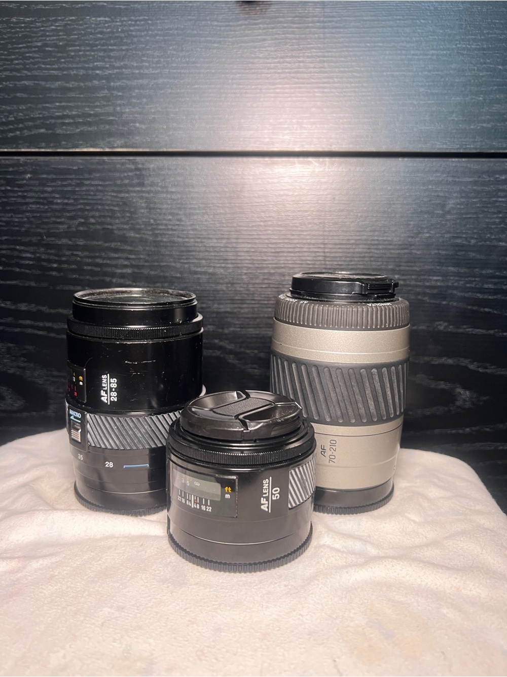 Minolta Maxxum AF Lens Bundle-28-85mm (3.5), 50mm (1.4), and 70-210MM (4.5)
